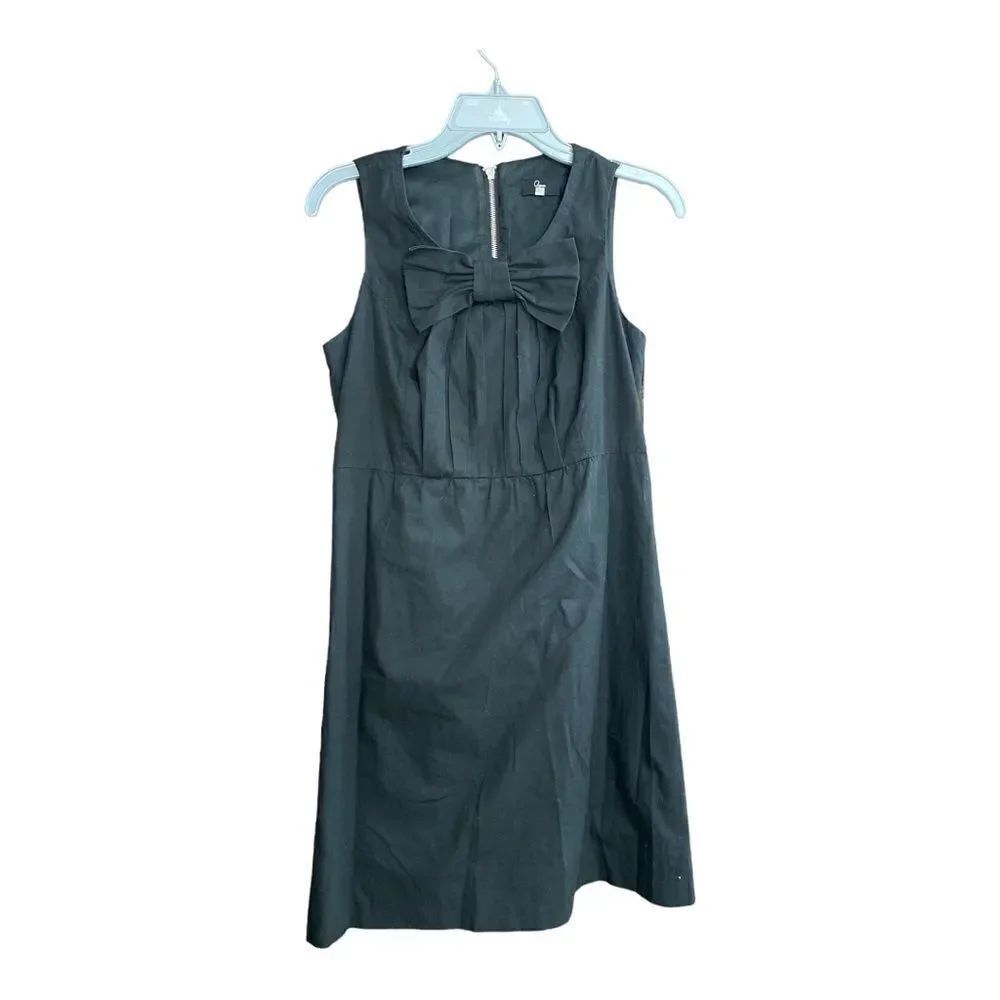 Aqua Sleeveless Bow DetailโSheath Dress Lined Size 4 Black Cotton